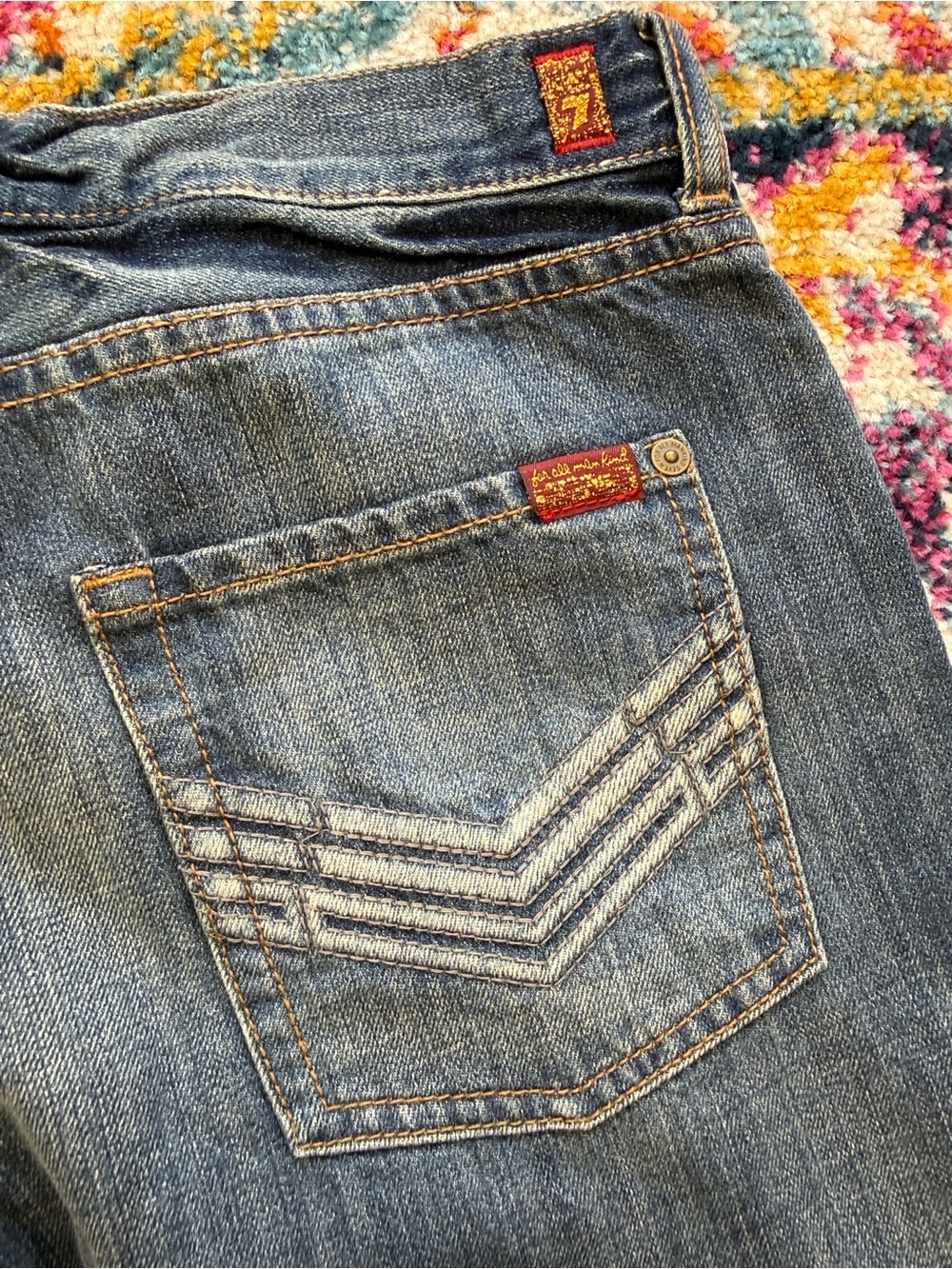 7 For All Mankind Standard Blue Straight Leg Jeans Women's  2 / Youth 16